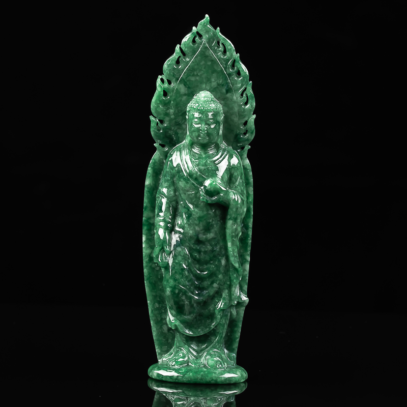 【珠宝严选】唯玉美 翡翠如来佛祖小摆件送家人节日礼物附鉴定证书