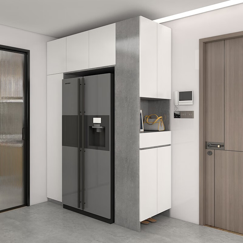 菲迪拉嵌入式冰箱柜鞋柜一体靠墙家用小户型储物柜入户鞋柜单门衣柜高