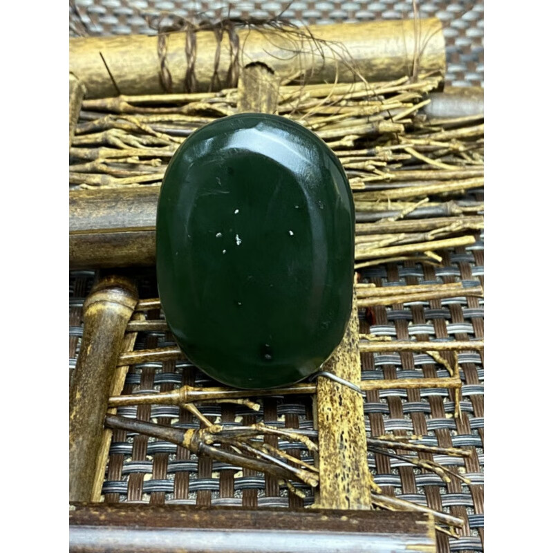 展缘和田玉山料老坑碧玉原石把件挂件玉石原料吊坠微裂