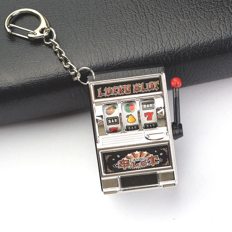 千奇梦 抖音网红解压玩具老虎机钥匙链趣味挂件创意汽车钥匙扣包钥匙