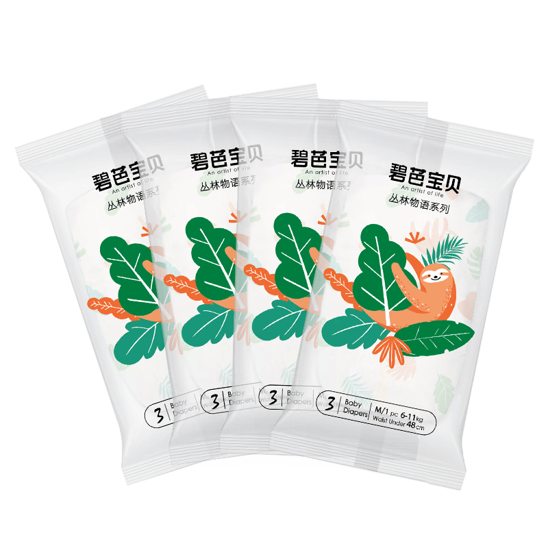 碧芭宝贝纸尿裤 丛林物语之森罗秘境婴儿干爽透气男女宝宝尿不湿 4片 M码