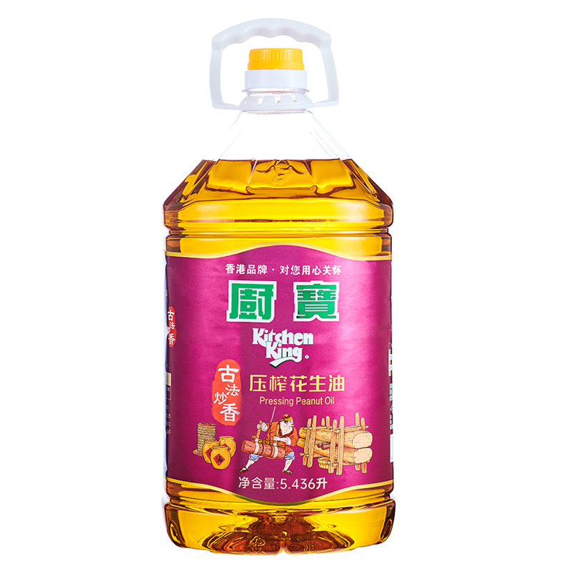 厨宝 食用油 古法炒香压榨花生油5.436l 香港品牌