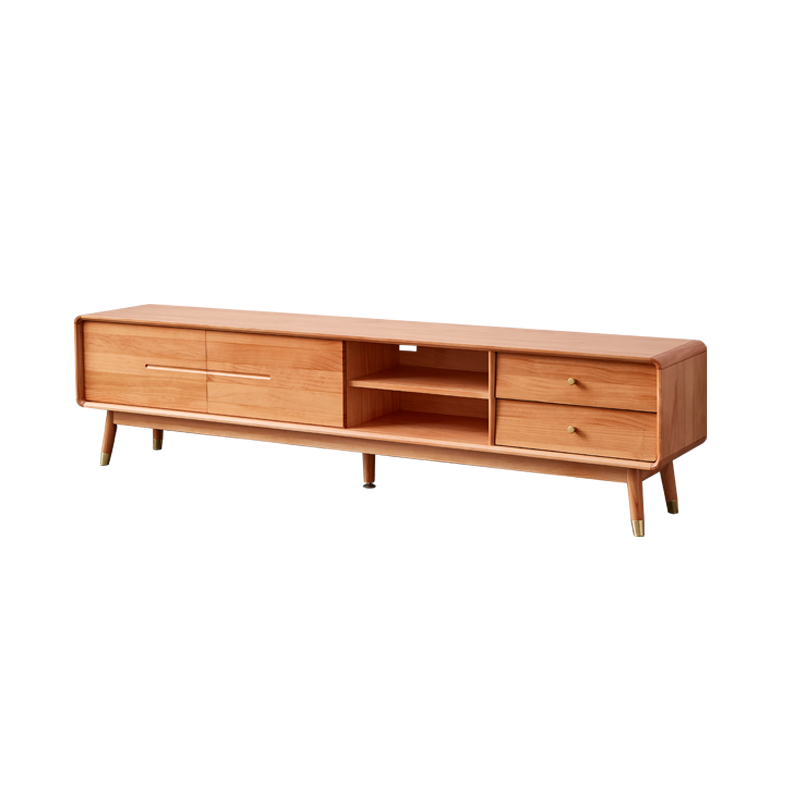 席豪实木电视柜电视机柜客厅卧室电视桌 原木色1.5米-送货上门