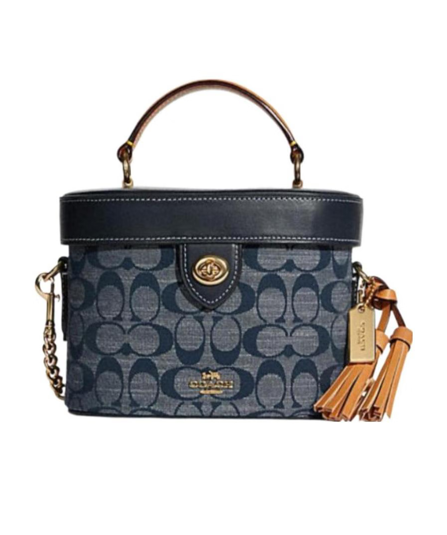 coach蔻驰女包盒子包24新款时尚气质logo可拆卸肩带休闲通勤手提单肩