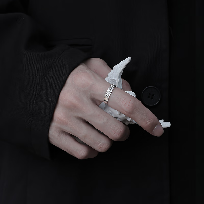 胖东来同款貔貅戒指女S925纯银转运戒指男女士个性霸气时尚潮食指 貔貅戒指(开口设计)+平安卡 开口可调节