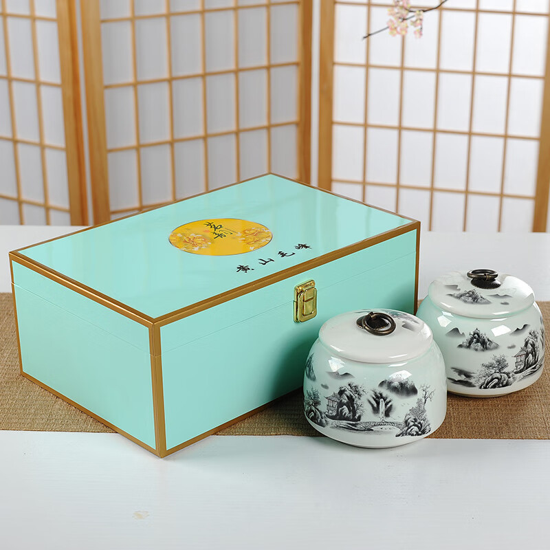 花乐集黄山毛峰茶叶盒 绿茶黄山毛峰包装盒 茶叶礼盒空盒  250克茶叶