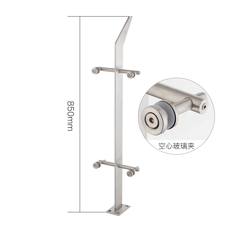 赋敬玻璃栏杆配件 不锈钢立柱栏杆玻璃楼梯扶手定制室外工程公园阳台