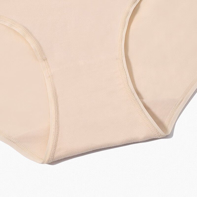 夏娃之秀纯色内裤亲肤痕无痕舒适透气提臀学生收腹三角棉款打底短裤3条装 常规版(白色+黑色+肤色) 3条 M