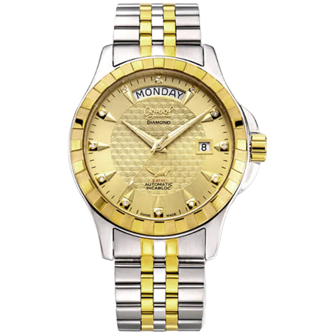 爱其华瑞士ogival爱其华城堡系列真钻机械男士手表镶钻时尚名表经典