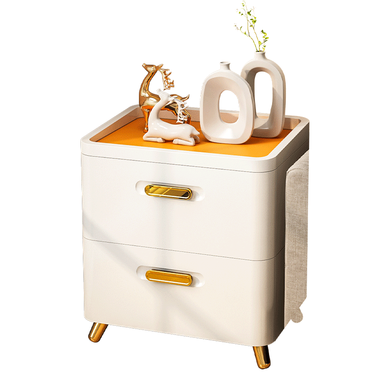 蔻丝（ColesHome）安全儿童收纳柜塑料床头柜储物柜 【白色2层】42*32*46