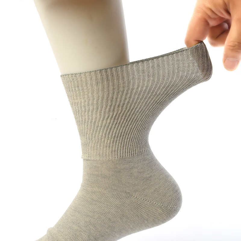 可代尔春夏壳聚糖超大码商务袜不勒脚加肥加大男女薄款袜 浅灰色 2双 XL /44-47