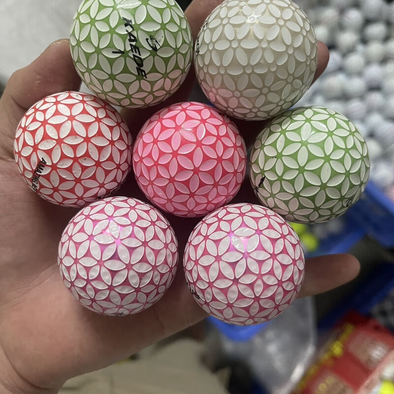 高尔夫球樱花球三层球下场比赛彩色golf女士远距离 20个装9成新