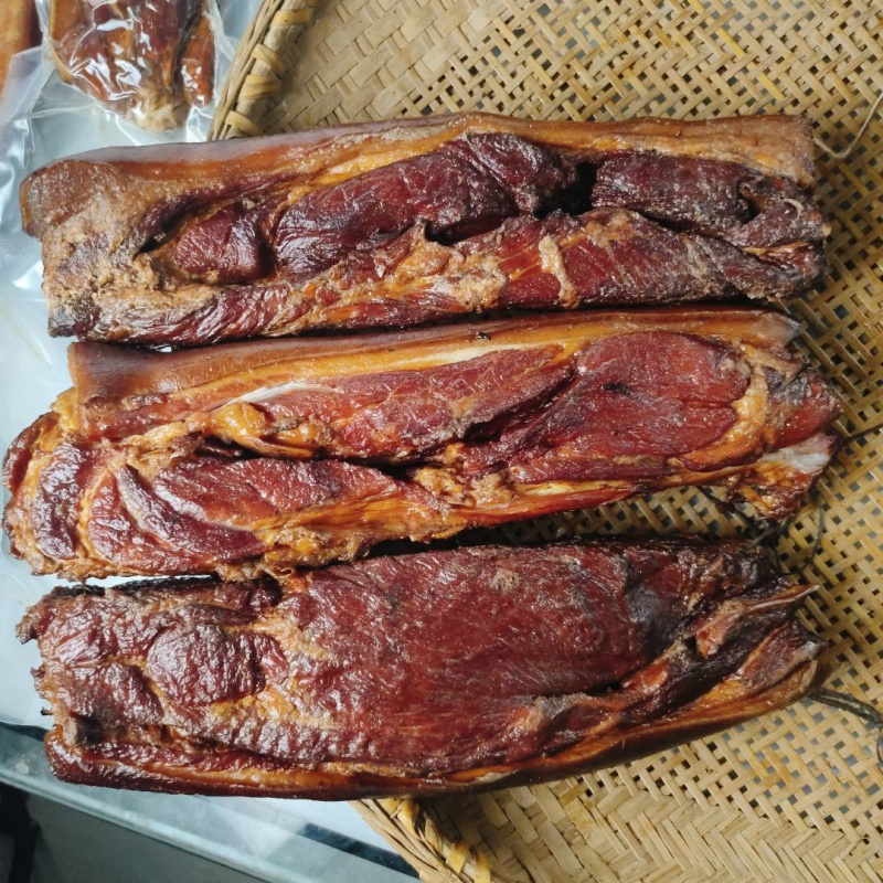 虎钢馋湖南特产 农家柴火烟熏偏瘦腊前腿肉手工自制老腊肉腌制咸肉