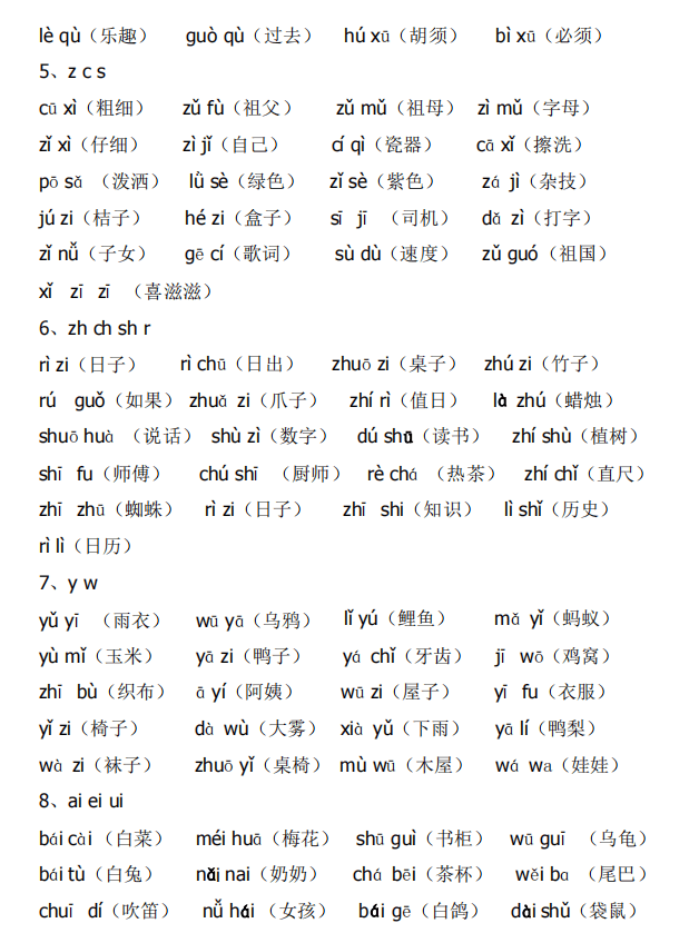 司华人教版小学语文1一年级上册汉语拼音拼读专项训练拼音专项练 小学一年级 30页（铁圈装订）