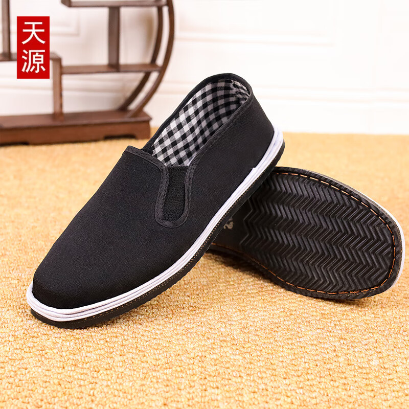 春秋千层底布鞋男士老北京手工黑布鞋纯布底一脚蹬透气鞋子软底 【锋牌】老北京布鞋 35