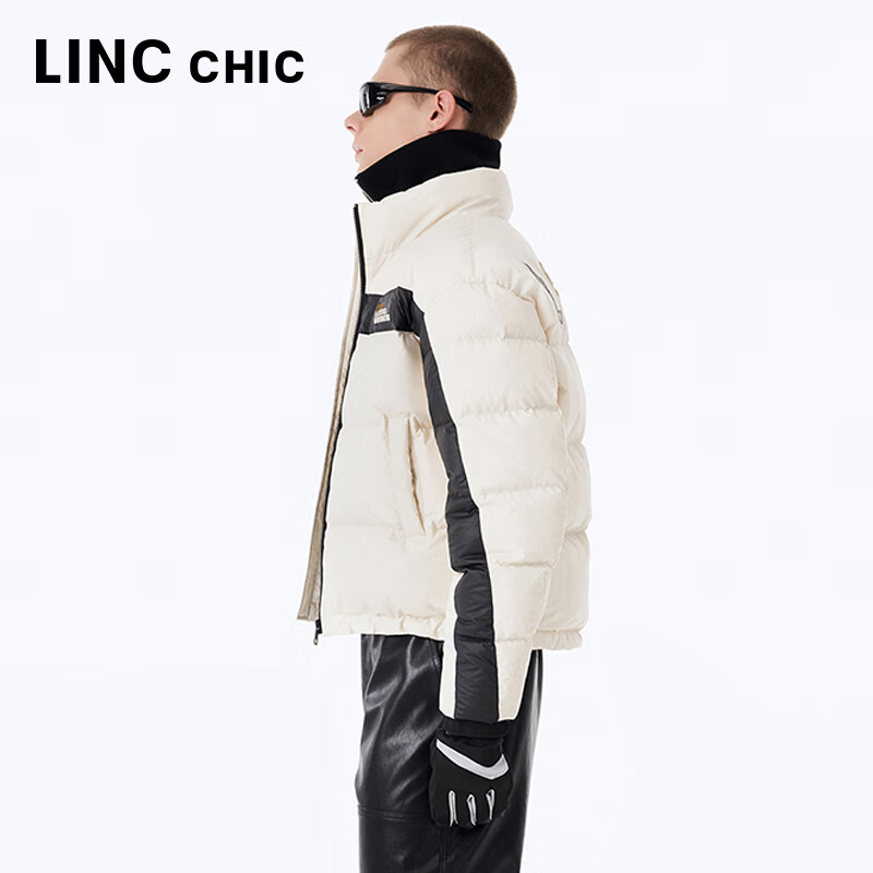 金羽杰设计师联名款冬新款防水羽绒服男女短款反季三防面包服N23801329 高街灰白 XS 适合120斤以下