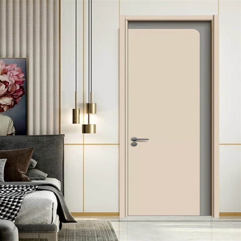 室内门套装门卧室门生态奶咖色定制房 轻奢实木碳晶木门(不含门锁五