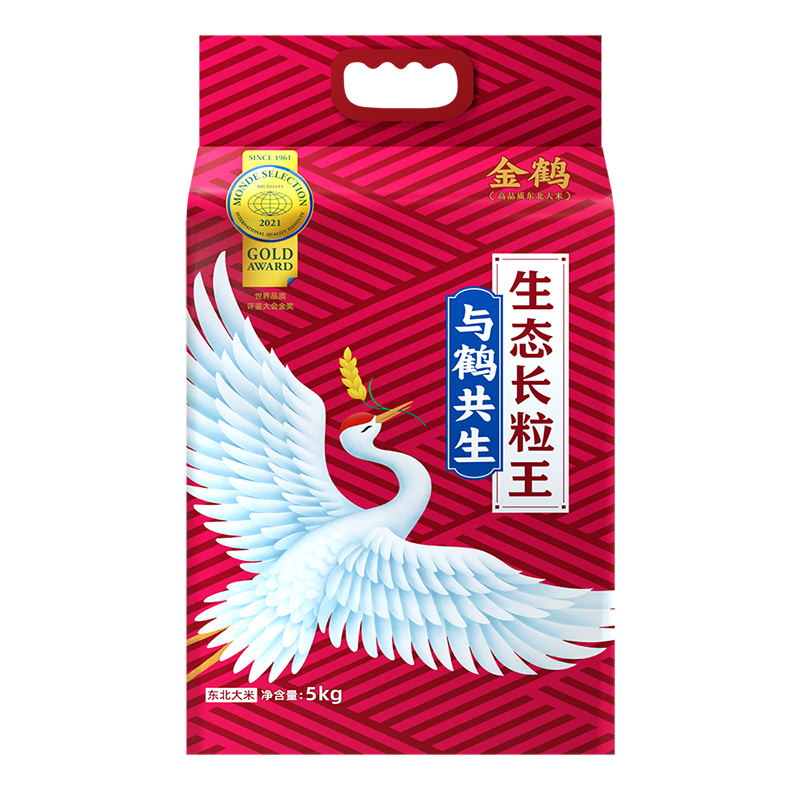 金鹤 与鹤共生 生态长粒王 东北大米 真空锁鲜 当季新米 十斤 10斤