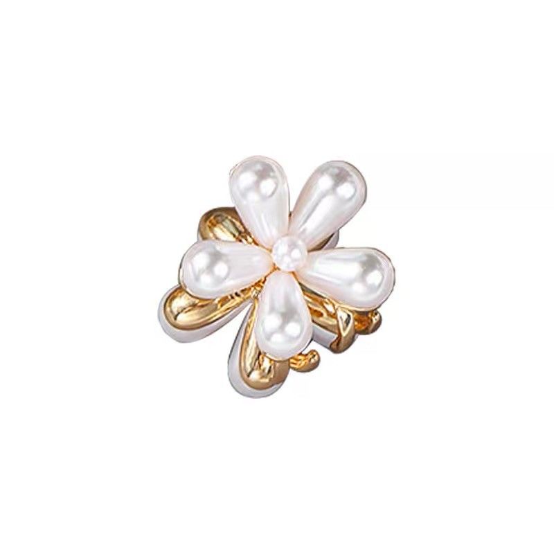 魅丽饰季珍珠花瓣发夹女韩网红抓夹可爱少女心小夹子后脑勺头饰刘海夹