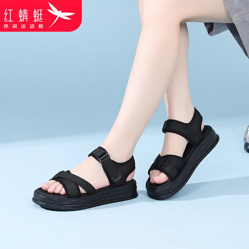 红蜻蜓女鞋凉鞋女新款轻便潮流女士运动凉拖鞋软底透气沙滩鞋时尚休闲