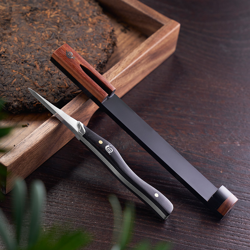 功夫茶具配件茶饼开茶刀木柄不锈钢头茶针 破浪茶刀