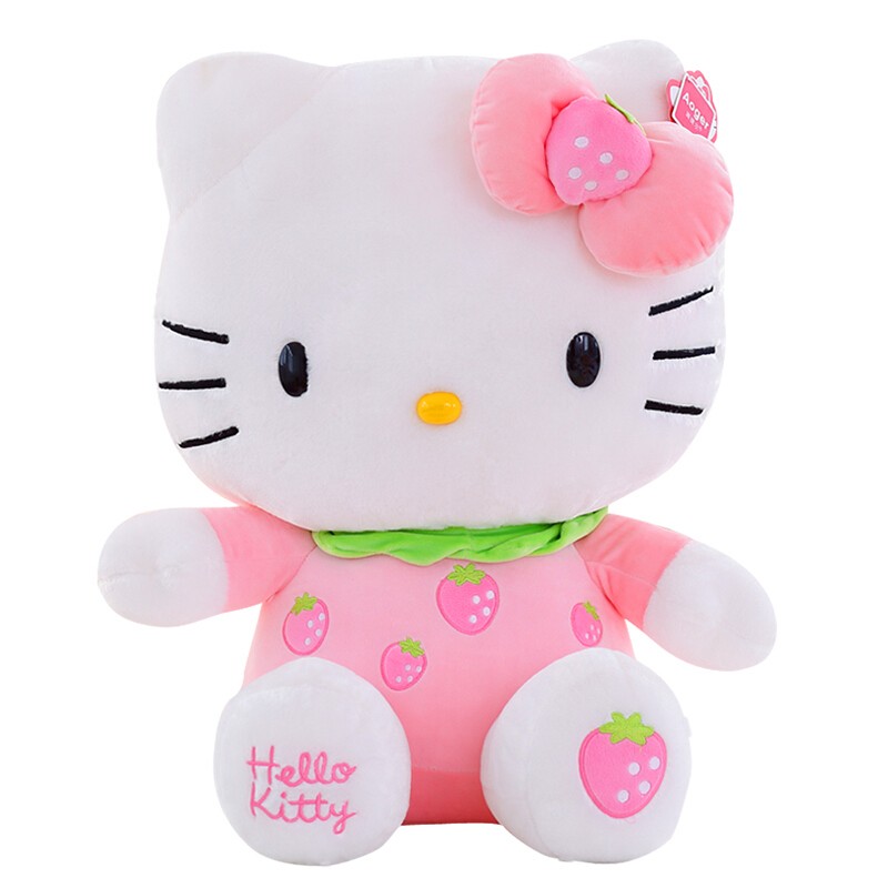 Hello Kitty凯蒂猫 毛绒玩具KT公仔玩偶送女友表白生日节日礼物布娃娃 15"粉色坐式草莓 KT1053