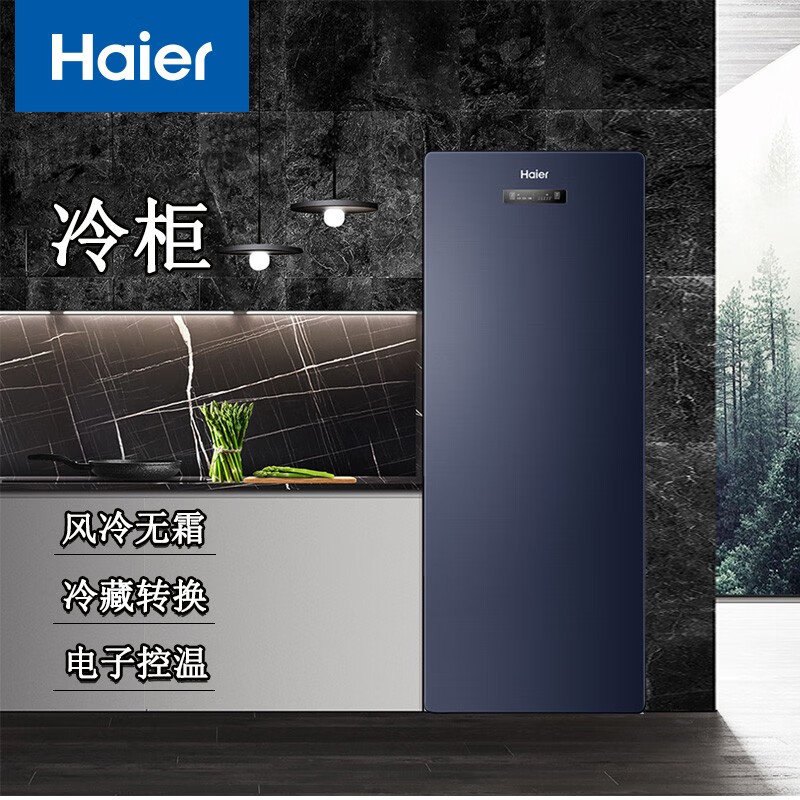 海尔(haier)家用立式冷柜 风冷无霜冷藏冷冻转换保鲜柜 软冷冻母乳