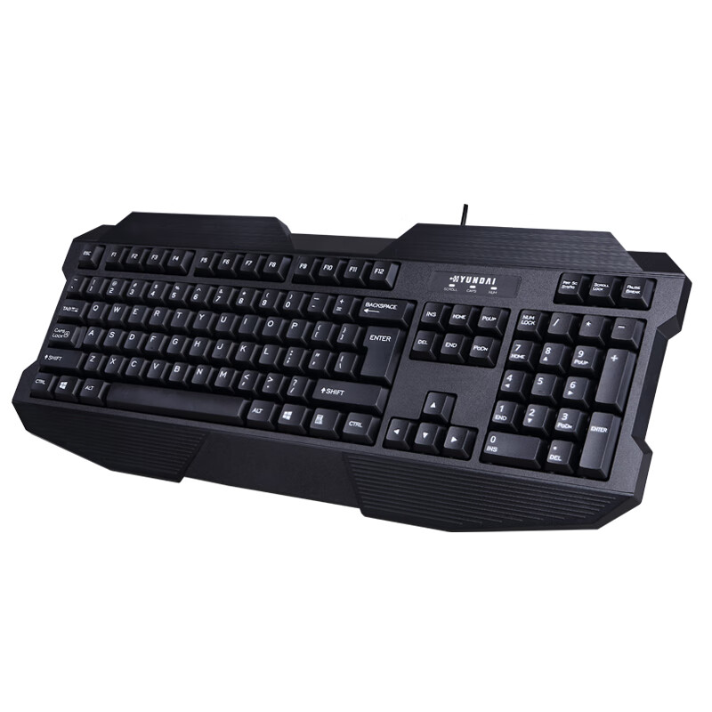 现代（HYUNDAI）键鼠套装 有线键鼠套装 办公键盘鼠标套装 电脑键盘 笔记本键盘 黑色 MK502