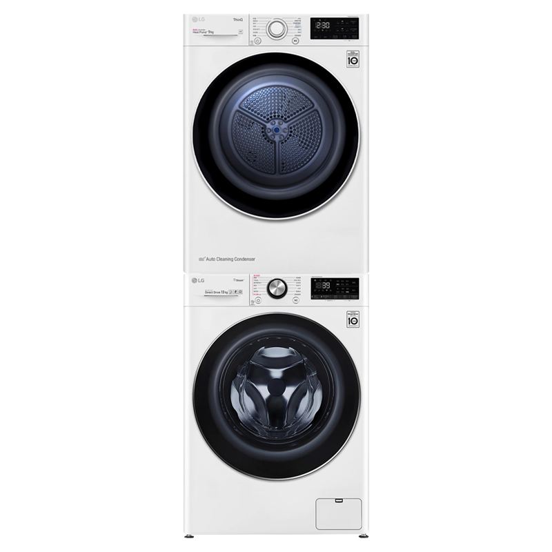 LG洗烘套装 11KG全自动滚筒洗衣机蒸汽除直驱10K热泵式双变频烘干衣机RH10V9AV4W家用 10公斤烘干机+10.5公斤洗衣机FLW10G4W