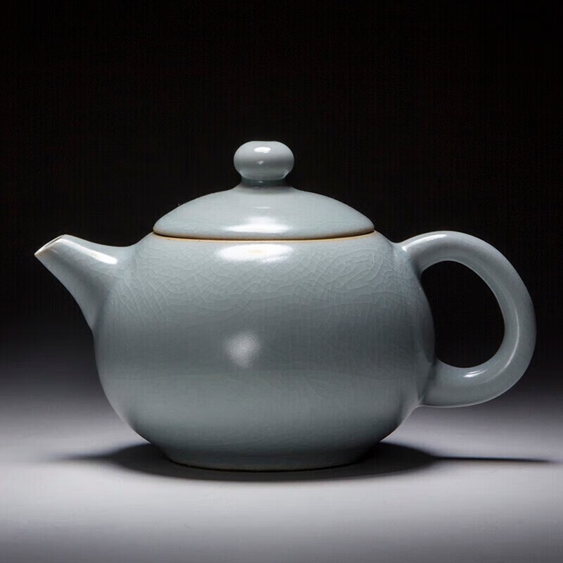 76汝窑茶具西施茶壶过滤单壶陶瓷功夫茶具茶壶汝瓷礼盒装开片可养 慈