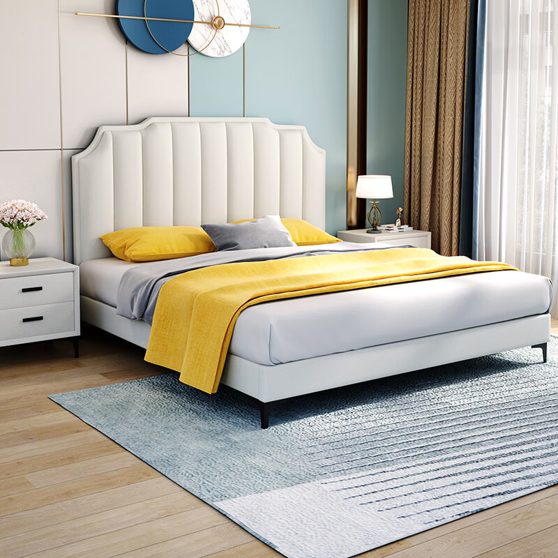 雅漫琳科技布艺床美式轻奢现代主卧2021新款1.