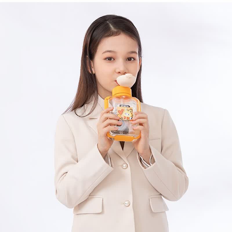 恩尼诺(aneno)儿童水杯PPSU防摔吸管杯宝宝重力球水杯幼儿园小学喝水杯 A212诺可杯 500ml 托米橙