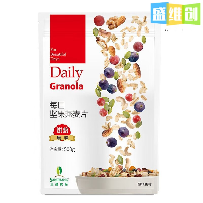 三昌每日坚果燕麦脆750g/袋即食干吃麦片代餐饱腹营养早餐食品 坚果燕麦脆750克*1袋