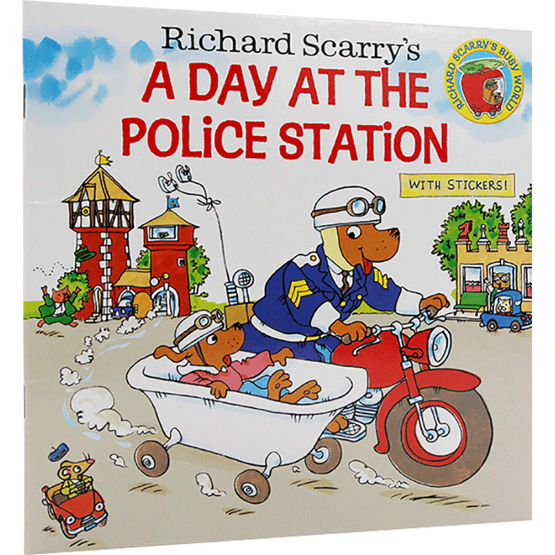 英文原版 警察局的一天 英语绘本 richard scarrys a day at the