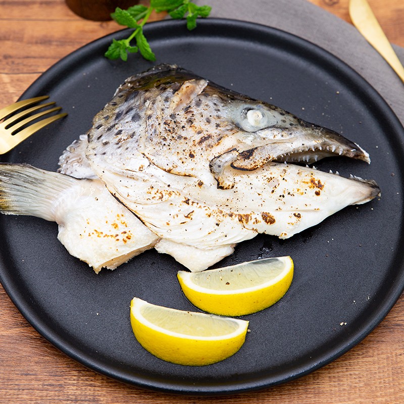 盒成多肉去腮三文鱼头大西洋鲑鱼头800g含2个独立包装煲汤烧烤食材bap