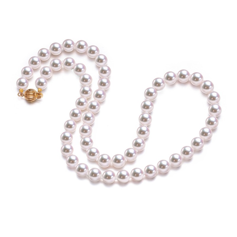 【520礼物】珍珠皇后 14K金日本珠宝Akoya珍珠项链 8-9mm正圆极强光精品珍珠项链女