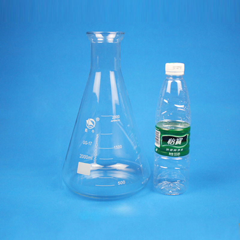 谋福1244锥形瓶小口直口大口三角烧瓶烧杯具塞三角瓶  【大口】2000ml
