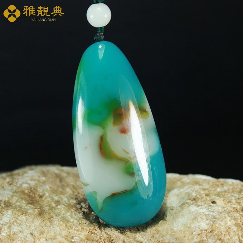 雅靓典【京选好店】玉石新疆和田玉蓝冰飘花手把件男士健身文玩老人