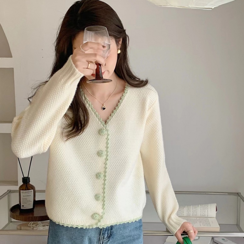 慵懒风高级感毛衣女hideout 秋冬法式小香风温柔色系重工设计感小众华