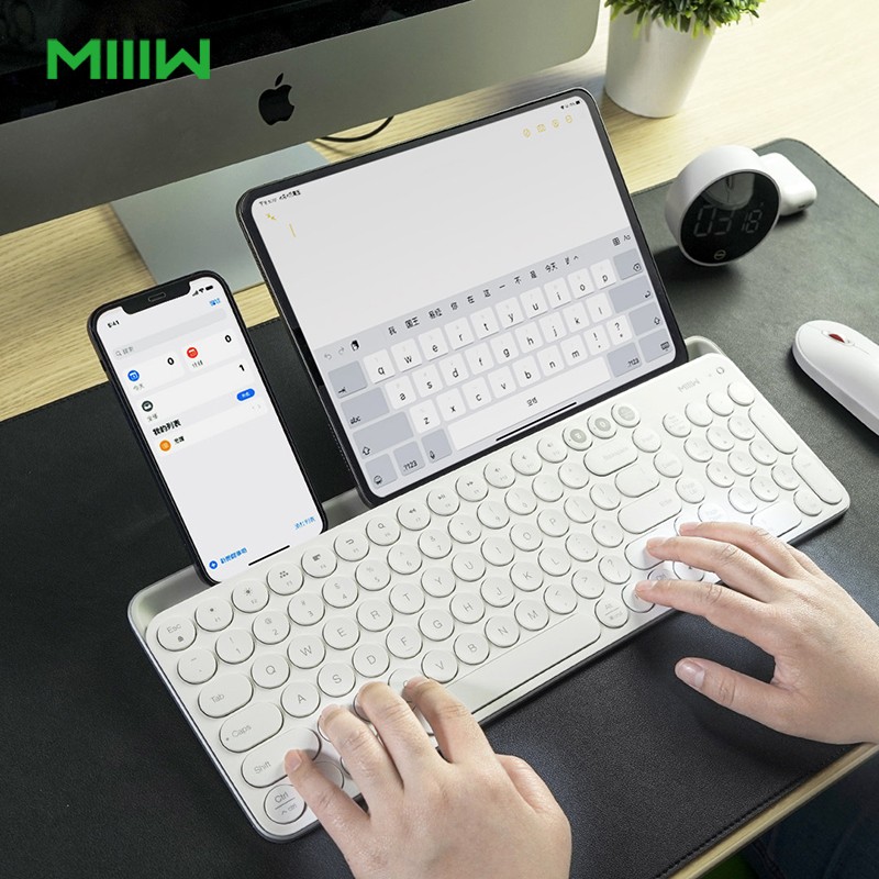 米物（MIIIW）苹果电脑蓝牙键盘 笔记本无线键盘MacBook 超薄 手机平板iPad华为联想小米通用 白色