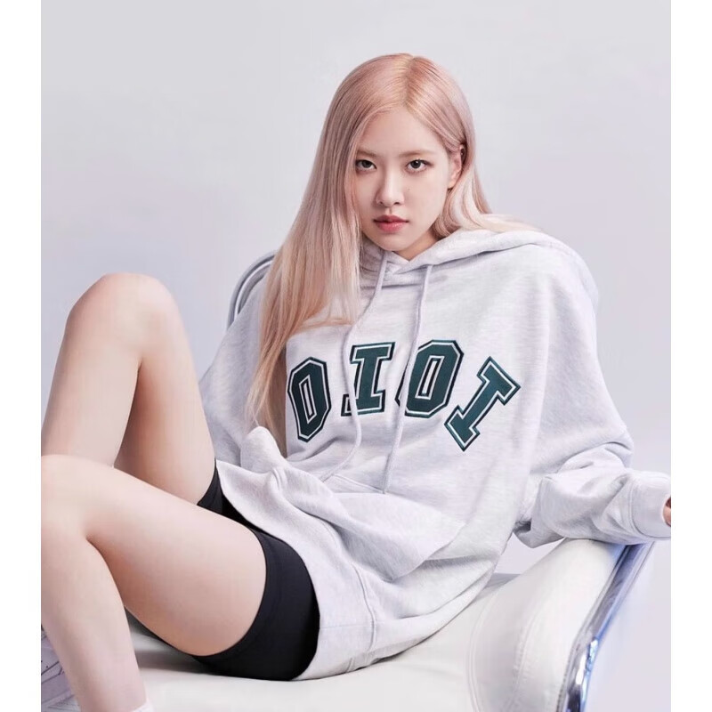 狮奥利兴oioi卫衣外套韩国潮牌rose朴彩英情侣宽松加绒连帽女 rose