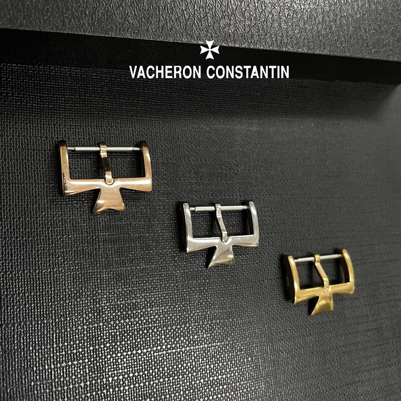 森匠适用江诗丹顿表扣vc精钢针扣手表配件蝴蝶扣 银色 16mm