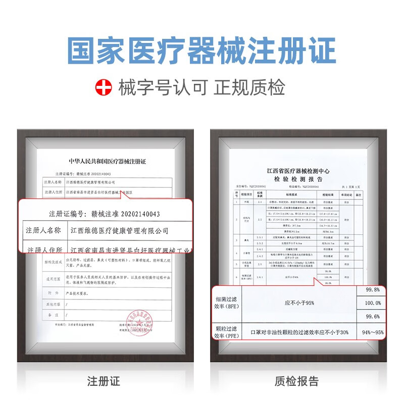 维德(WELLDAY)医用外科口罩10只/袋口罩 灭菌防沙尘暴防飞沫透气轻薄三层挂耳式 外科灭菌级-蓝色【100只】