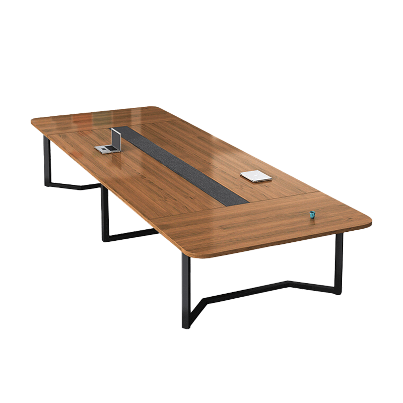 奈高会议桌培训桌洽谈桌现代简约谈判长条桌会客板式组合桌2400*1200*750+8把椅子