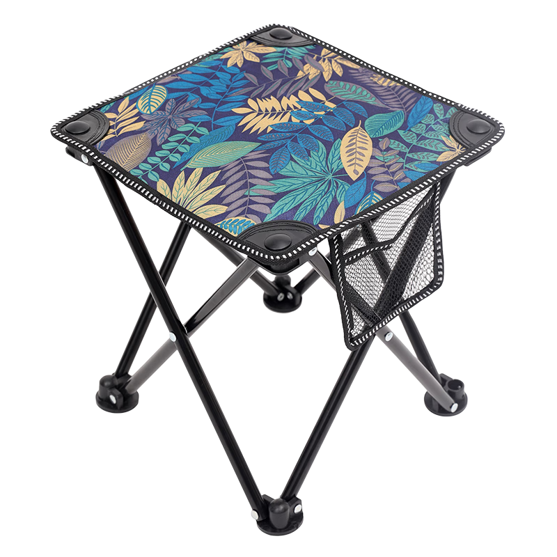 沃特曼 Whotman户外折叠椅折叠凳便携式户外小马扎钓鱼凳写生椅子小板凳 树叶蓝【30x30x28cm】73517