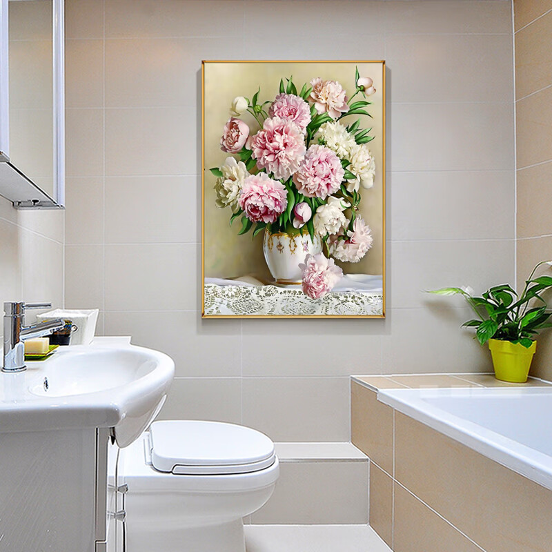 现代简约卫生间装饰画轻奢酒店浴室防水样板房洗手间厕所墙壁挂画 b款