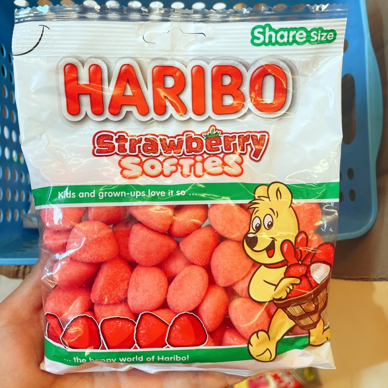 hariibo草莓棉花糖 haribo哈瑞宝脆莓棉花糖热带水果软糖德国混合酸味