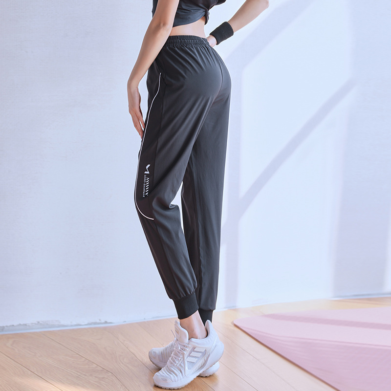 宽松运动裤女士梭织运动裤速干运动长裤女运动裤欧美 星空黑 l