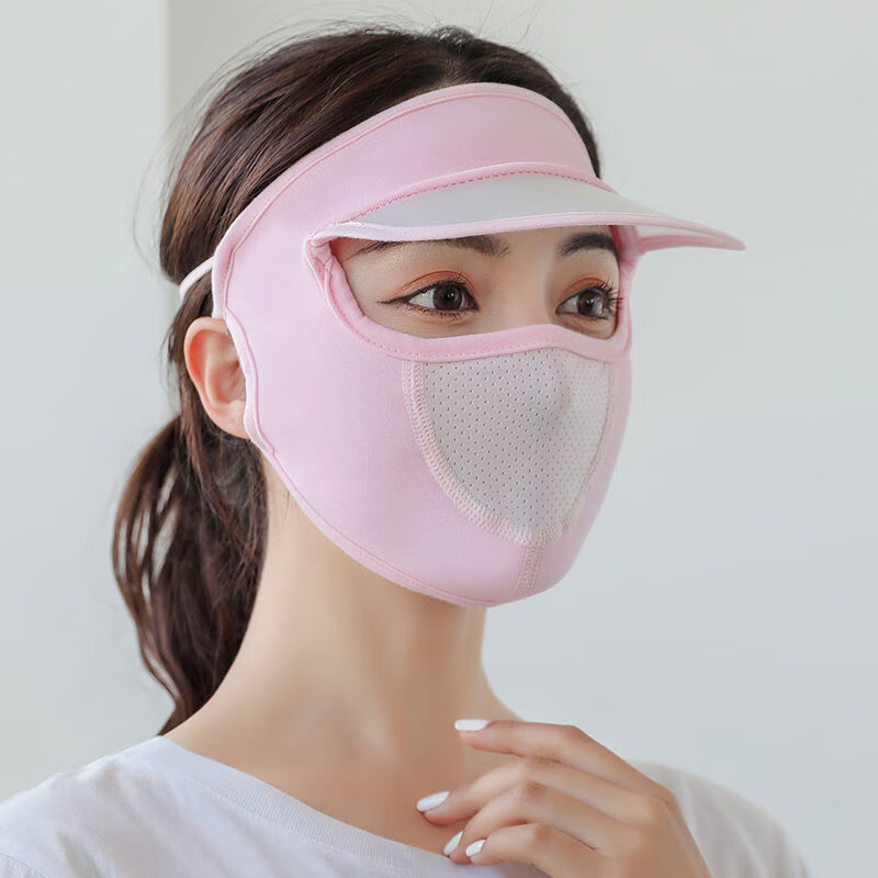 兰迪惟依 防晒口罩女夏季全脸冰丝黑色防尘透气防晒薄款夏天遮脸面罩