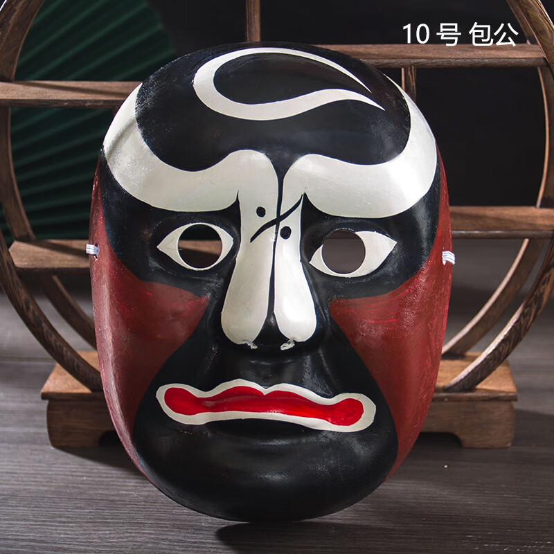 戏剧说唱戏曲儿童京剧脸谱面具川剧孙悟空全脸变脸脸普关羽成人 包公